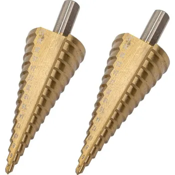 Sada nářadí Rock FORCE Sada 2 ks kuželových stupňovitých vrtáků (stromkových), 4–32 mm, do kovu a dřeva