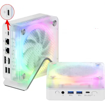 Mini PC AMD Ryzen 7 8745HS 3,8 GHz 16 GB DDR5 512 GB SSD WiFi 6 BT 5.2 RGB kompaktní stolní počítač