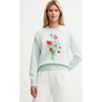 Pánský svetr Svetr z vlněné směsi Kenzo FF62PU7303BG tyrkysová 60X, vel. M