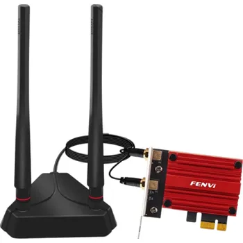 Bluetooth adaptér PCI Express karta do PC 5374 Mb/s Wi-Fi 6E 2,4/5/6 GHz Bluetooth 5.3 Dvě antény na kabelu 120 cm