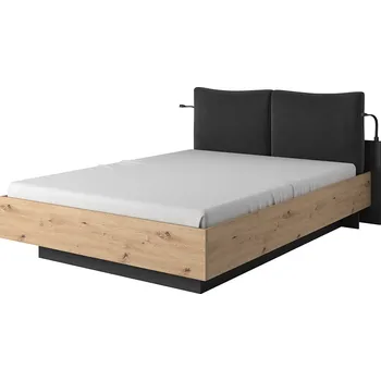 Postel NEST | postel dvoulůžko | 160x200 cm | s úložným prostorem a LED lampičkami | + rošt | artisan/antracit