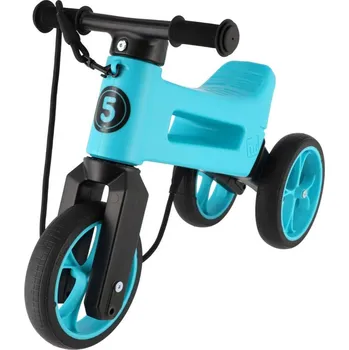 Dětské vozidlo Odrážedlo FUNNY WHEELS Rider SuperSport tyrkys 2v1+popruh, výš. sedla 28/30cm nos. 25kg 18m+ v sáčku