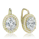 MINET Luxusní pozlacené stříbrné náušnice se zirkonem