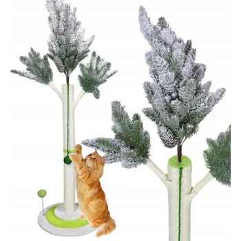 MASTERTOP 2018MT-DE škrabadlo strom pro kočky sisalové bílé 130 cm s míčky