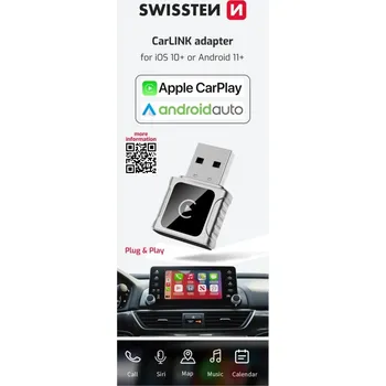 Datové redukce Adaptér Swissten carLINK Apple carPlay - Android auto (+ adapter USB-A-USB-C)