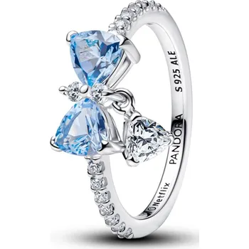 Módní doplněk PANDORA prsten Bridgerton Modrá mašle 56