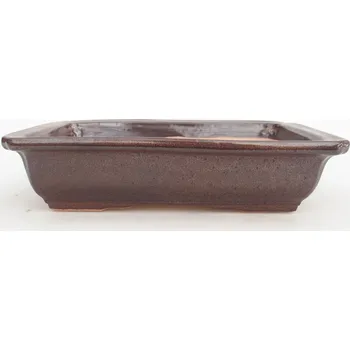 Květináč Keramická bonsai miska 18 x 13,5 x 4,5 cm hnědá