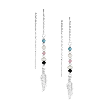 Náušnice Prstýnkárna POKAHONTAS stříbrné protahovací náušnice s pravými minerály AG 925≤0,6g