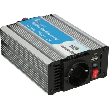 Měnič napětí Extralink CAR VOLTAGE CONVERTER 12V - 230V, 500W, MODIFIED SINUS OPIM-500W zdroj/transformátor Univerzální Hliník
