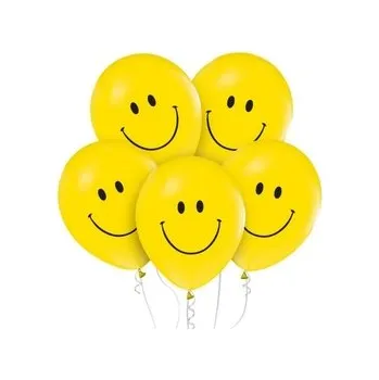 Balónek Latexové balonky žluté - smajlík 30 cm - 5 ks