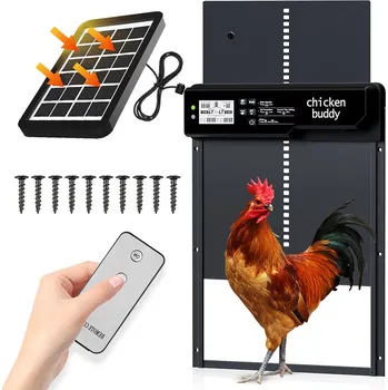 Automatická dvířka do kurniku solární, čtyři režimy HHD WONEGG | černá