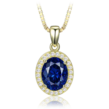 Náhrdelník MINET Luxusní pozlacený stříbrný náhrdelník s modrým a bílým zirkonem