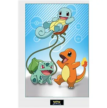 Obraz POKEMON KANTO STARTERS PLAKÁT V RÁMU