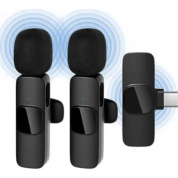 Mikrofon BEZDRÁTOVÝ MIKROFON 2 ks QHOT PRO ANDROID / IPHONE TYP-C