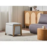 Taburet s úložným prostorem světle šedý látkové čalounění úložný puf glamour retro styl obývací pokoj ložnice Beliani