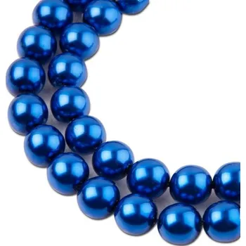 Korálek Manumi české voskové perle 8 mm modré