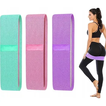 Látkové posilovací gumy s odporem, sada 3 kusů