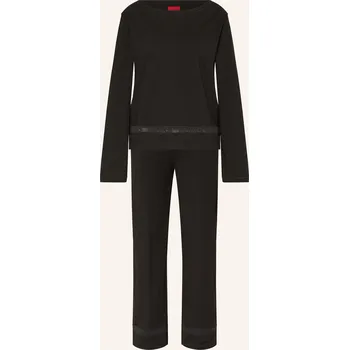Dámské oblečení Hugo Dámské Pyžamo Mesh Logo, černá, 42