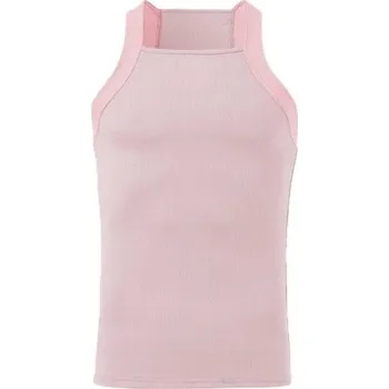 Pánské tílko Pánské tílko s výstřihem do O Jednobarevné sportovní tílko z polyesteru Lehké prodyšné tílko na léto a cvičení růžová M