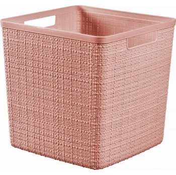 Úložný box CURVER Košík JUTE 17L kostka | růžová