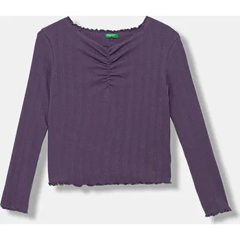 Dětská móda Dětské tričko s dlouhým rukávem United Colors of Benetton 3KIEC10Q9.G.seasonal fialová 45X, vel. 150