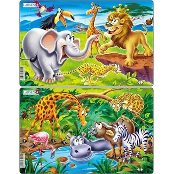 Puzzle MIDI - Safari/14 dílků (2 druhy) (cs, 2017, Puzzle, Larsen)
