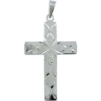 Přívěsek Stříbrný přívěsek křížek rytý