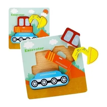 Dřevěná hračka Dřevěné puzzle - Bagr
