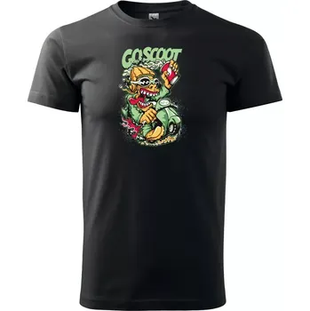 Pánské tričko MSP Pánské triko s moto motivem Go Skútr černé L