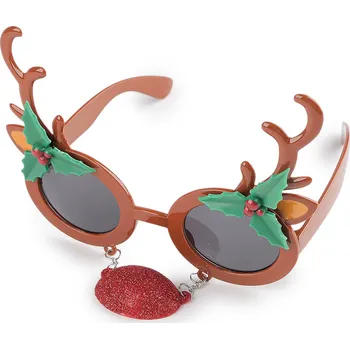 Vánoční dekorace Vánoční párty / karnevalové brýle sněhulák, sob s nosem, Balení 1 ks, Varianta 2 hnědá