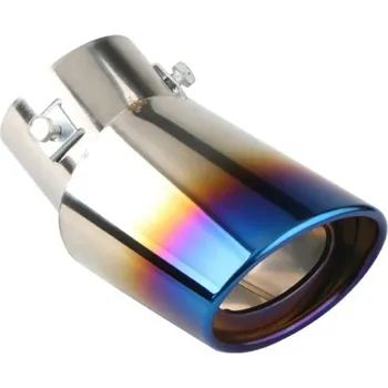 Koncový díl výfuku 13,3 cm Zahnutý Inlet 6,3 cm Outlet 8,2 cm Univerzální nerezový kovový kryt pro auta s dvojitým šroubovým upevněním barevná