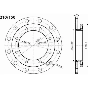 Příslušenství pro ohřívač vody Redukční příruba DRAŽICE Redukční příruba: 225/210
