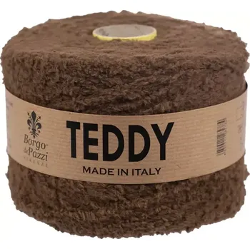 Příze Borgo de Pazzi Teddy 5 Hnědá (Špagátová žinylková příze Teddy hnědá)