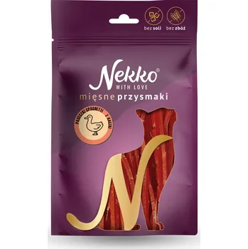 Pamlsek pro kočku NEKKO MASOVÉ POCHOUTKY PRO KOČKY PASTIČKY SPAGHETTI S KACHNOU 50g