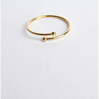 Prsten ZLATÝ NASTAVITELNÝ MINIMALISTICKÝ PRSTEN S KULIČKAMI PECA del SOL