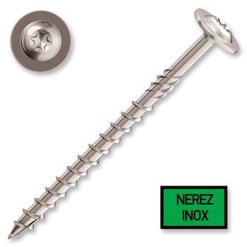 Vrut Vrut konstrukční 8,0x120 talíř.hl. TX40 Nerez A2