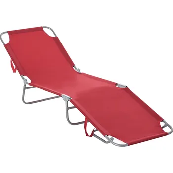 Zahradní lehátko Skládací zahradní lehátko s 5 polohami | červené