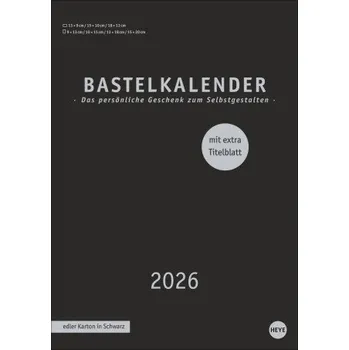 Diář Premium-Bastelkalender schwarz A4 2026 (DE)