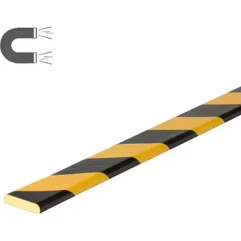 Dětská zábrana Černo-žlutá pěnová magnetická ochrana rohů zdí, stěn typ F - 100 x 4 x 1,1 cm
