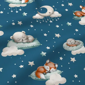 Bavlněné látky, metráž Dobrý Spánek na Modrém