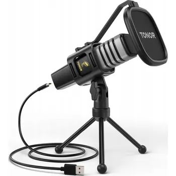 Mikrofon Tonor TC30 USB kondenzátorový mikrofon se stativem pro PC YouTube podcasty