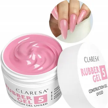 Lak na nehty CLARESA STAVEBNÍ GEL RUBBER GEL 5 UV/LED PRO PRODLUŽOVÁNÍ NEHTŮ 90g MALINA