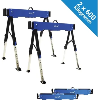 zvedák Pracovní koza skládací nastavitelná 600 kg 62-87 cm sada 2 ks M19987