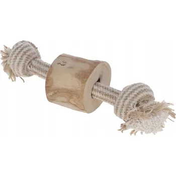 Hračka pro psa Přetahovadlo pro psa , jednoduchá, juta/ bavlna , kávové dřevo, 20 cm Kerbl