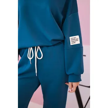 Dámská halenka Komplet teplákové + kalhoty máslová látka námořní UNI