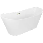 Mexen Montana, volně stojící vana 180 x 80 cm, bílá, zlatý lesklý přepad, 52011808000-50