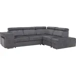 Sedací souprava, šedá, pravá, MALAGA