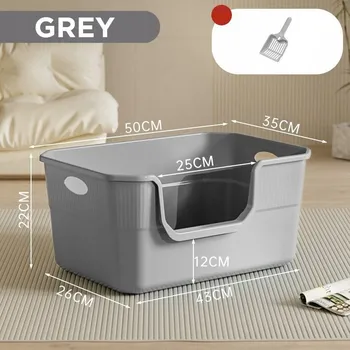 Obraz Toaleta pro kočky Otevřená, Velká 50×35×22 cm, S lopatkou a pohlcovačem pachů!