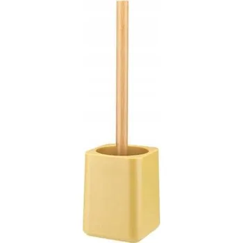 WC štětka WC štětka čtverec s nádobou MORENO žlutá bambus