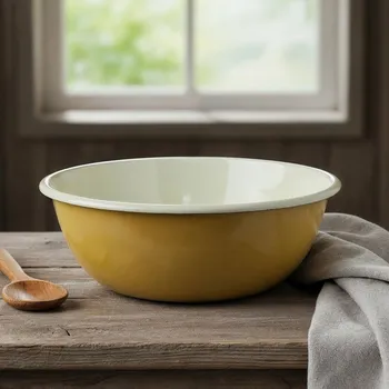 Smaltem potažená mísa OLKUSKIE WYROBY EMALIOWANE 6,5 l OWE Yellow